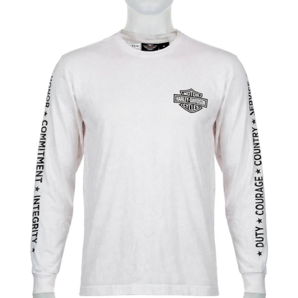 Harley davidson white cotton long Sleeve Size Medium